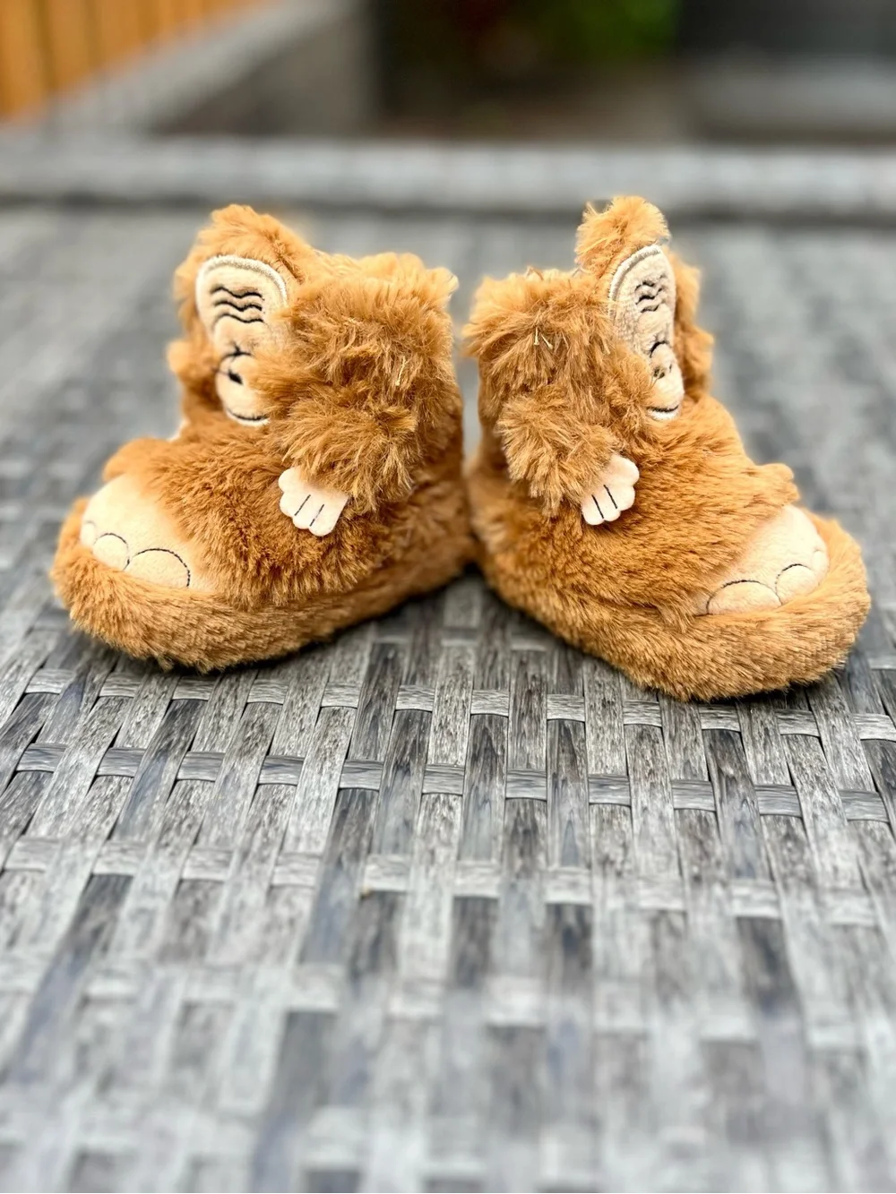 Soft Plush Monkey Baby Walker Slippers with Super Cute Monkey Ape Animal Faces